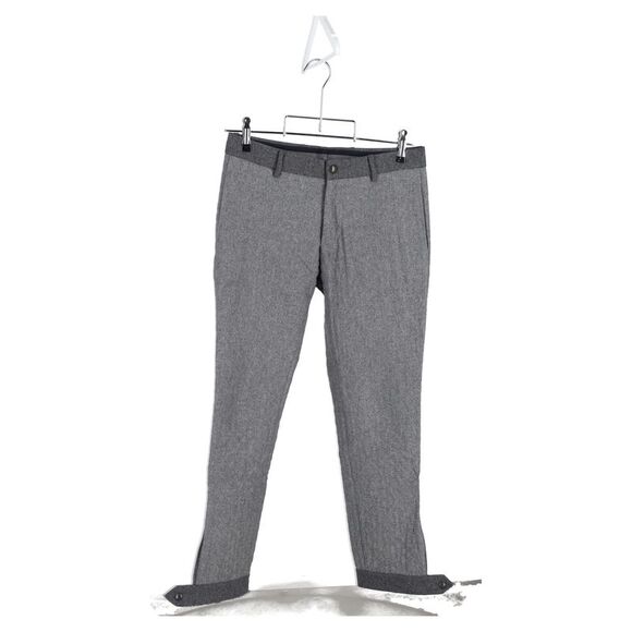 Moncler Mid-Waist Straight-Leg Trousers in Grey Wool - Picture 4 of 6